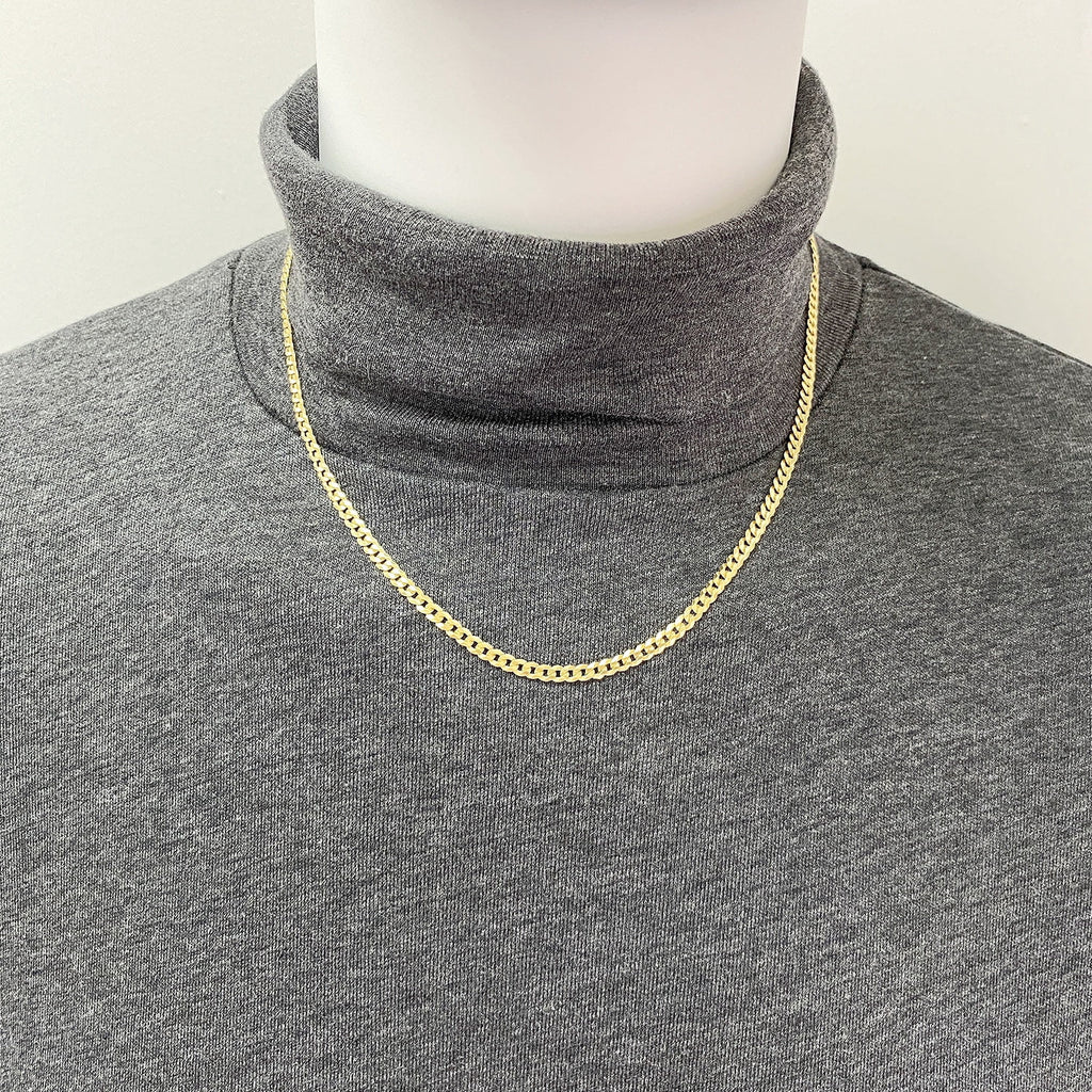 18K Gold Over Silver Cuban Chain 16"-20" K9344