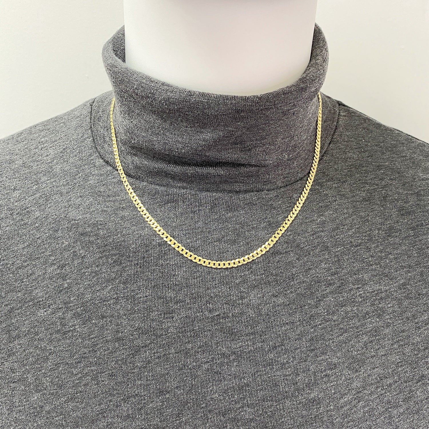 18K Gold Over Silver Cuban Chain 16"-20" K9344