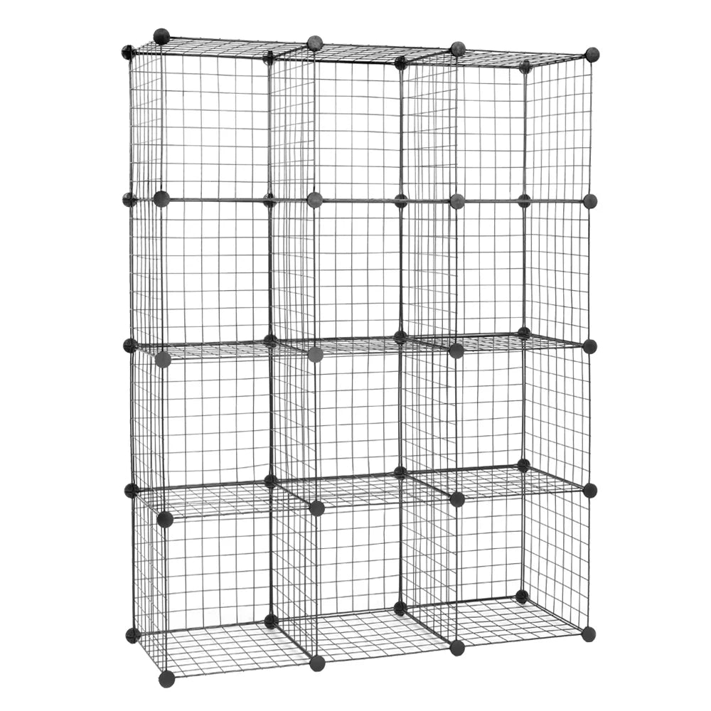 12-Cube Metal Wire Cube Storage Shelves C87466