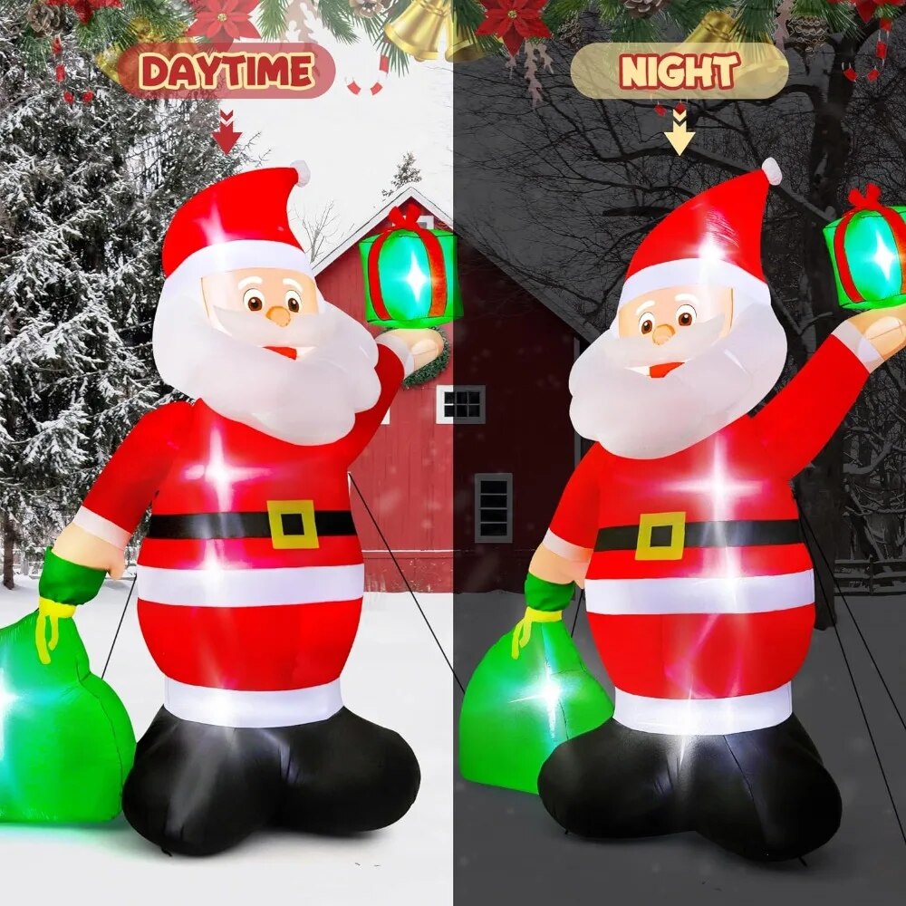 14FT Giant Inflatable Santa with Gift Bag, 6pcs LED U765