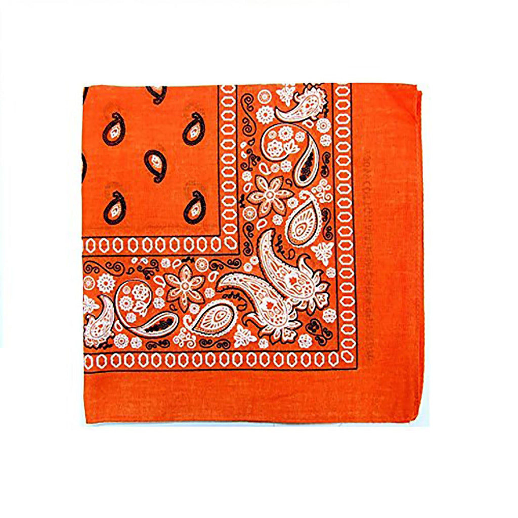 84 Paisley 100% Polyester Bandanas (Orange) D4979