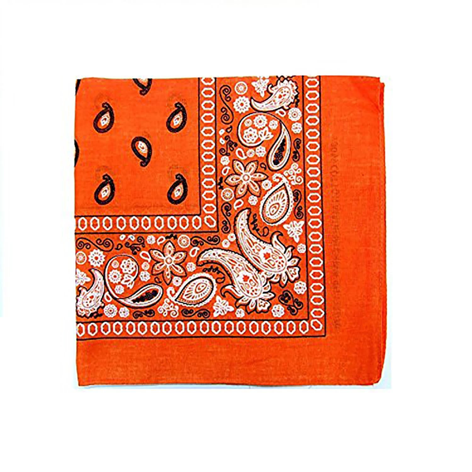 84 Paisley 100% Polyester Bandanas (Orange) D4979