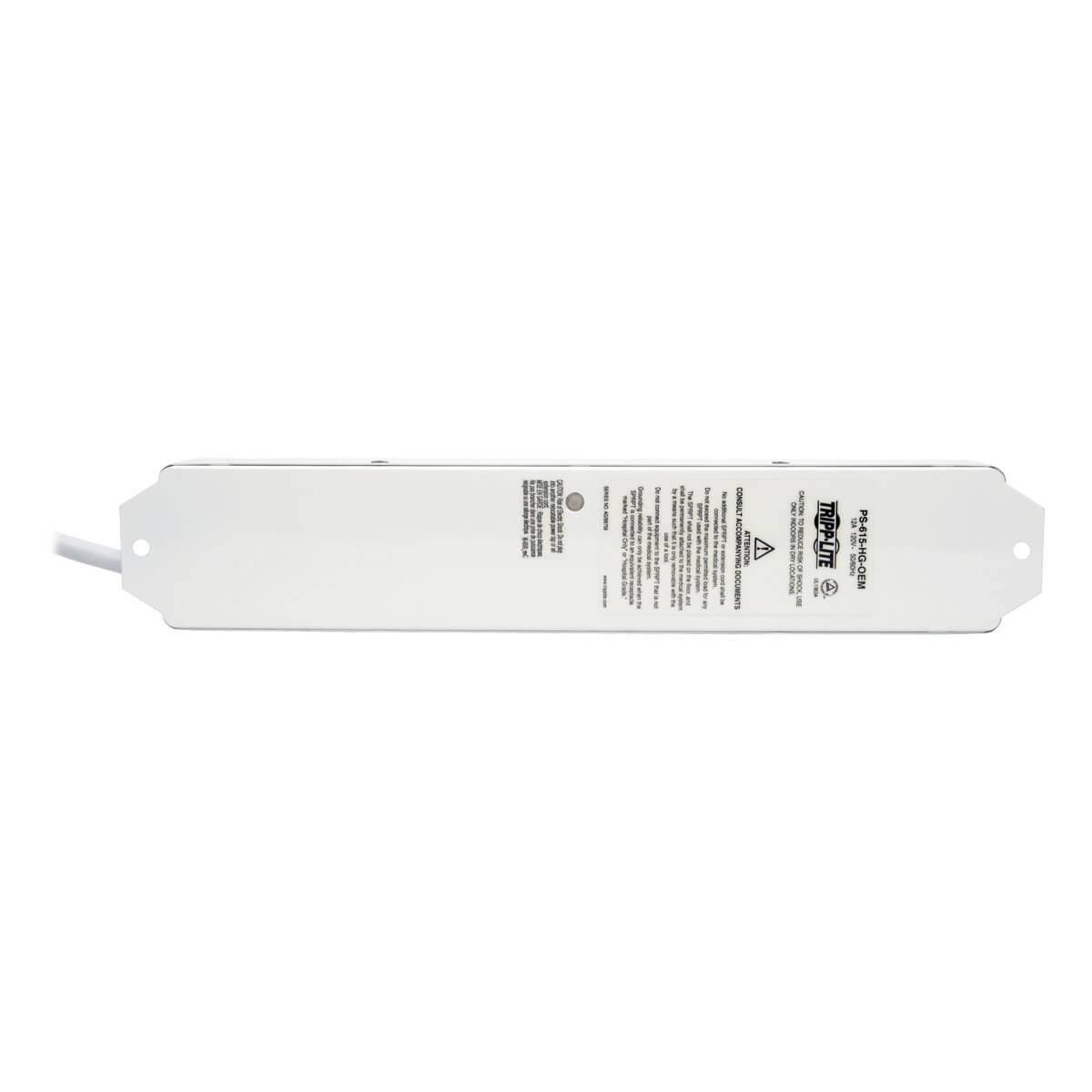 Medical-Grade Power Strip 6 15A Hospital-Grade Outlets 15ft. Cord L7653