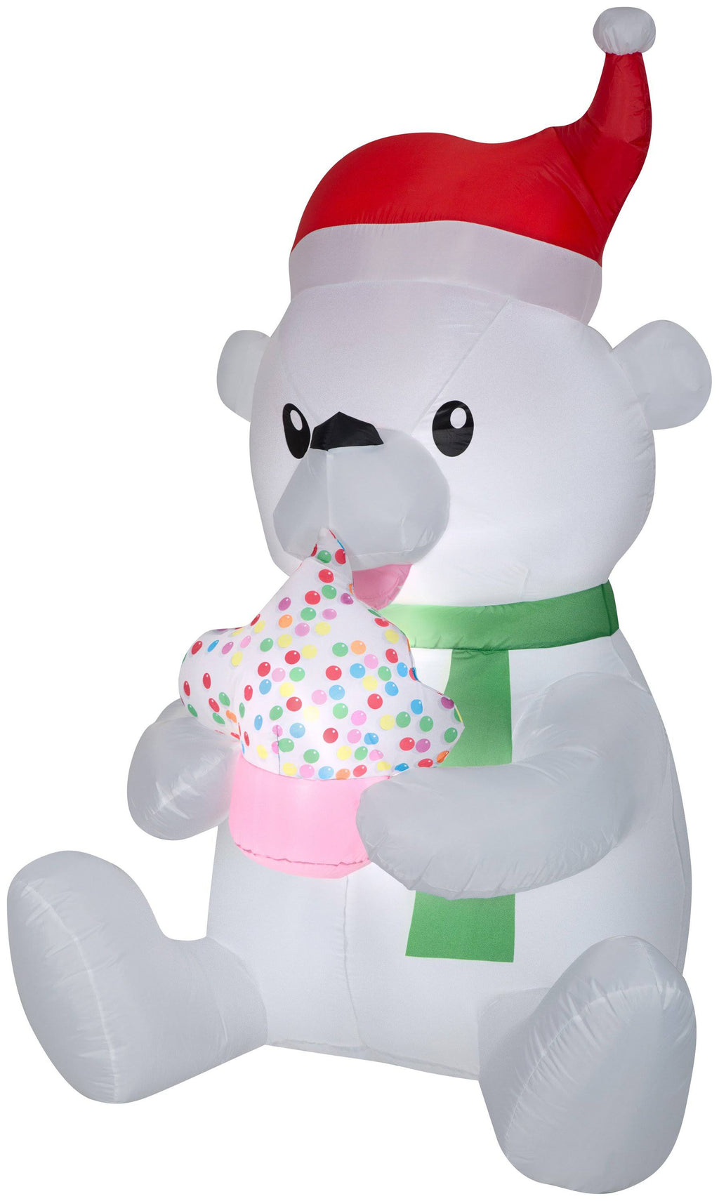 Animated Polar Bear Inflatable with Cupcake G88729
