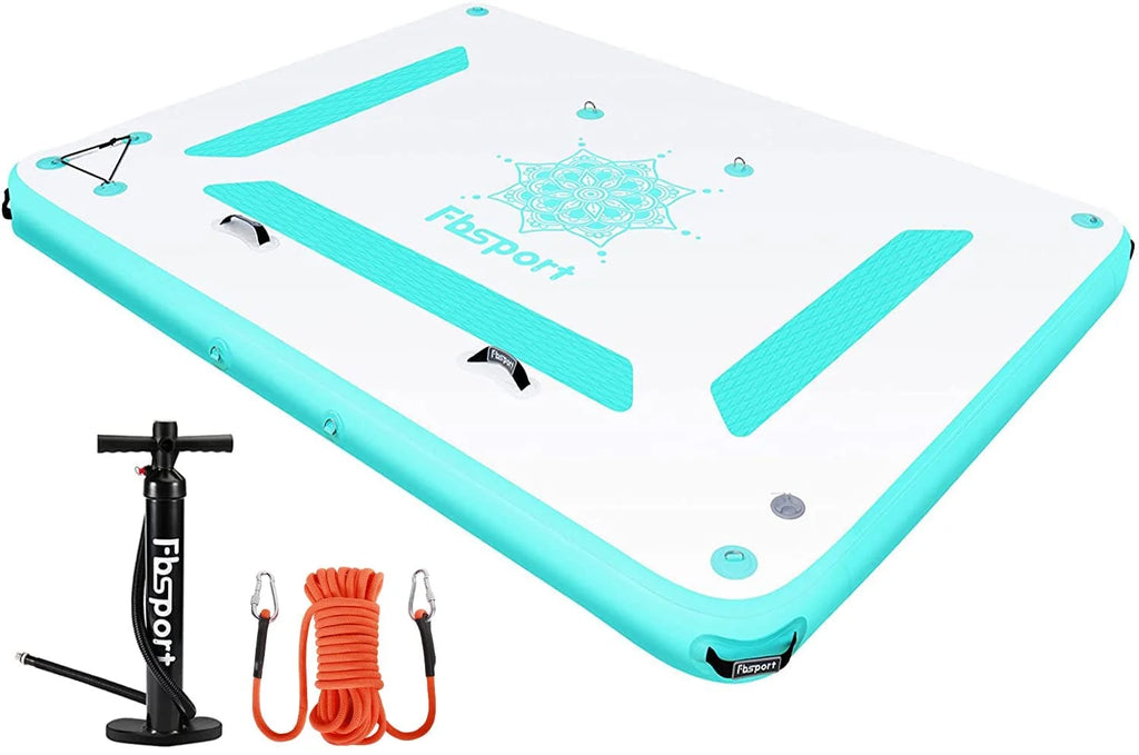 Inflatable Floating Dock Mat, 8ft Water Swim Deck with None-Slip Surface P6205