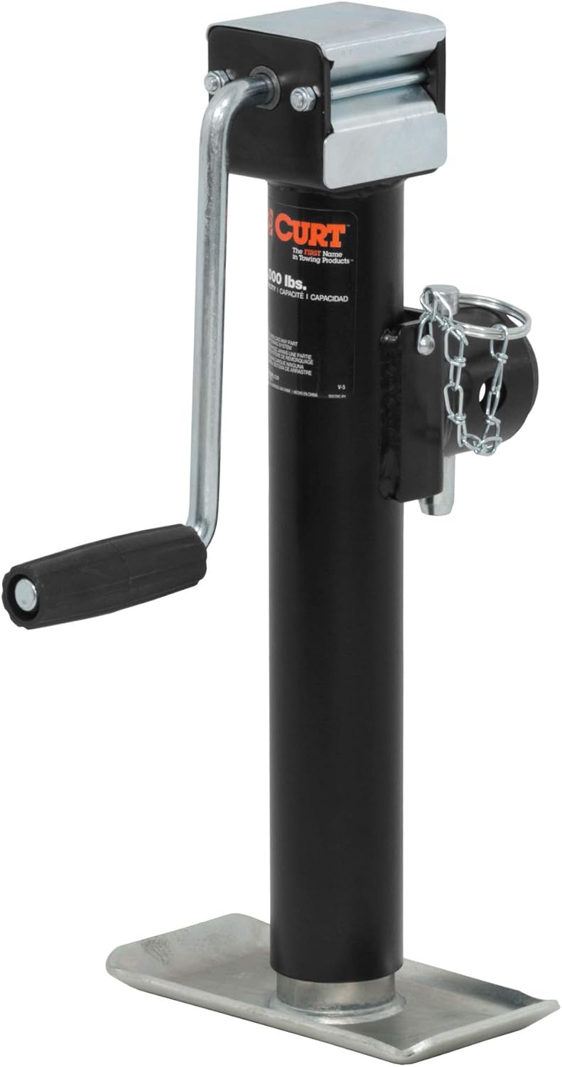 Weld-On Pipe-Mount Swivel Trailer Jack, 5,000 lbs, 10 Inches Vertical Travel, Black, Pack of 2 I800855