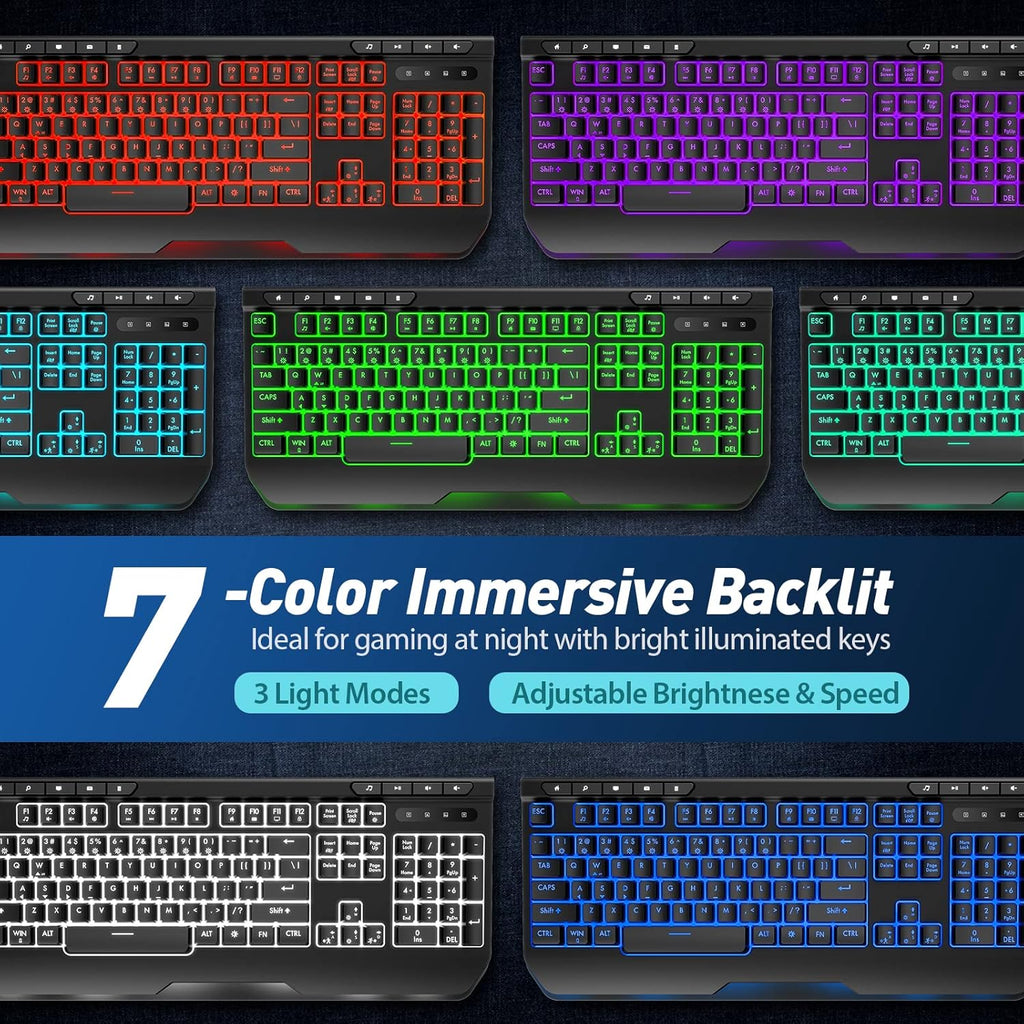 Wireless Gaming Keyboard with Ergonomic Wrist Rest, Pack of 2 D68791