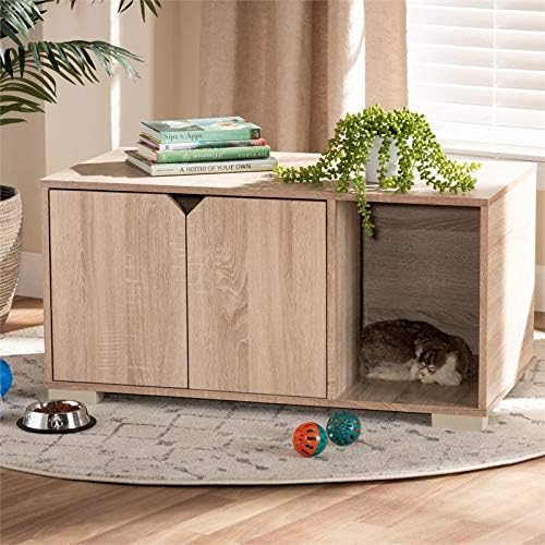 2-Door Wood Cat House T74986