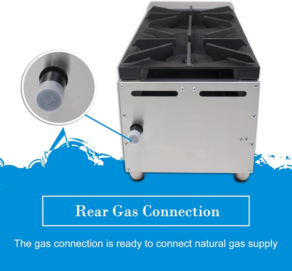 12'' Heavy Duty Commercial 2 Burner Gas Hot Plate P698