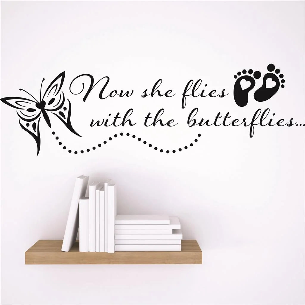 Butterfly Design Wall Decal Vinyl Sticker 6x30" A33506