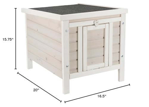 Gray Fir Wood Outdoor Cat House with Raised Floor M336