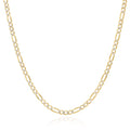 14k Yellow Gold Over 925 Silver Diamond-Cut Figaro Chain Necklace G69164