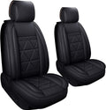2 PCS Black Waterproof Faux Leather Car Seat Covers Q3020