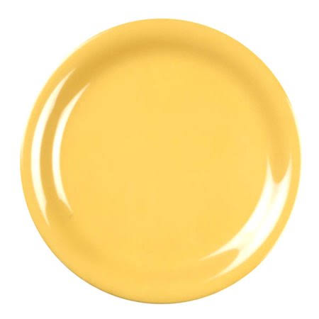 Yellow 6 1/2x22 Narrow Rim Plate, Melamine, Pack of 6 S495768