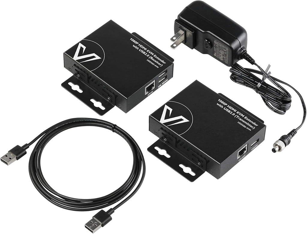 HDMI USB KVM Extender, 1080P 60Hz Over Cat6, 2-Port USB2.0 H8688