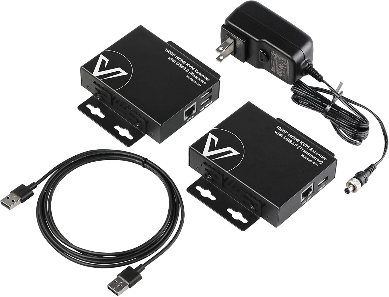 HDMI USB KVM Extender, 1080P 60Hz Over Cat6, 2-Port USB2.0 H8688