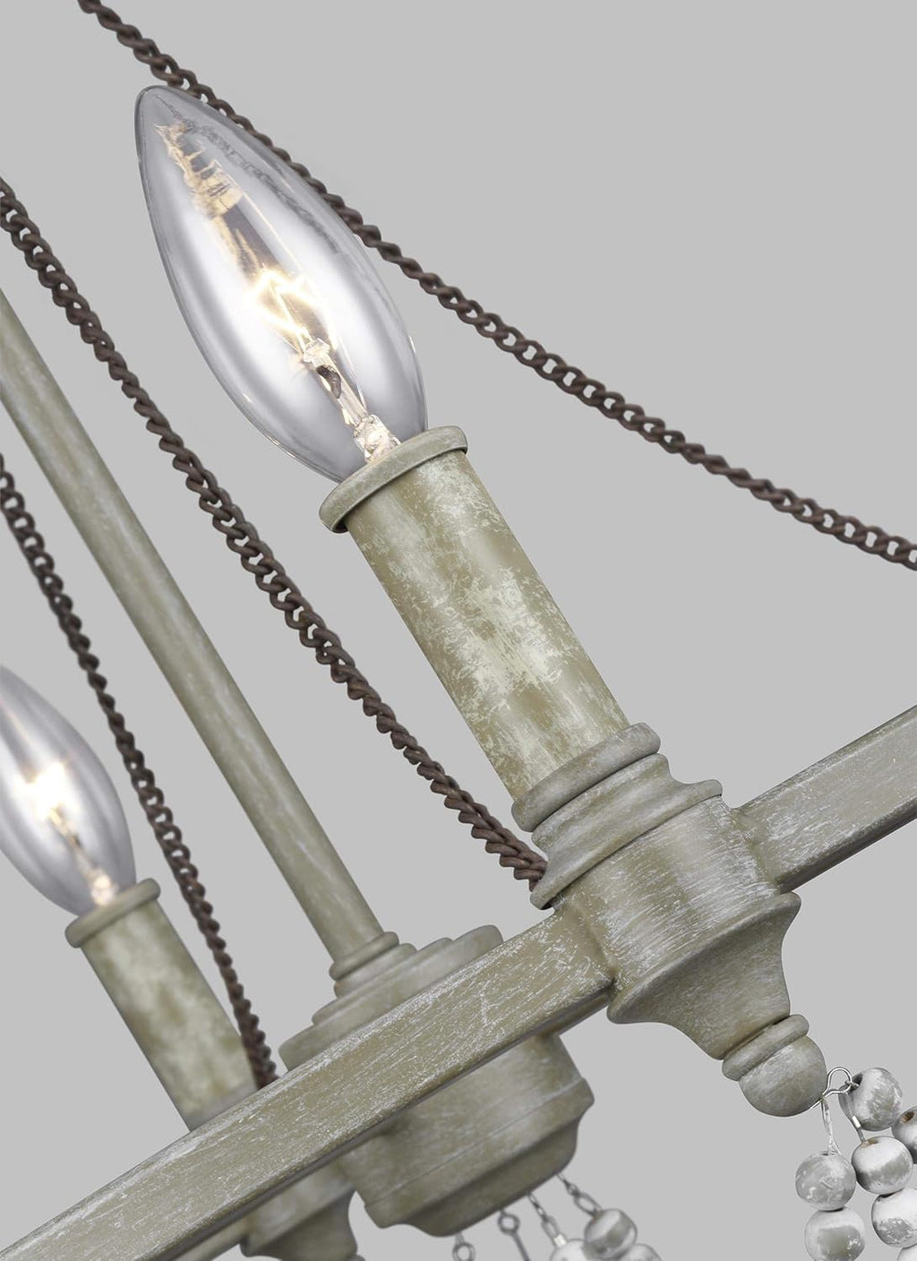White 6-Light Candle Chandelier N2174