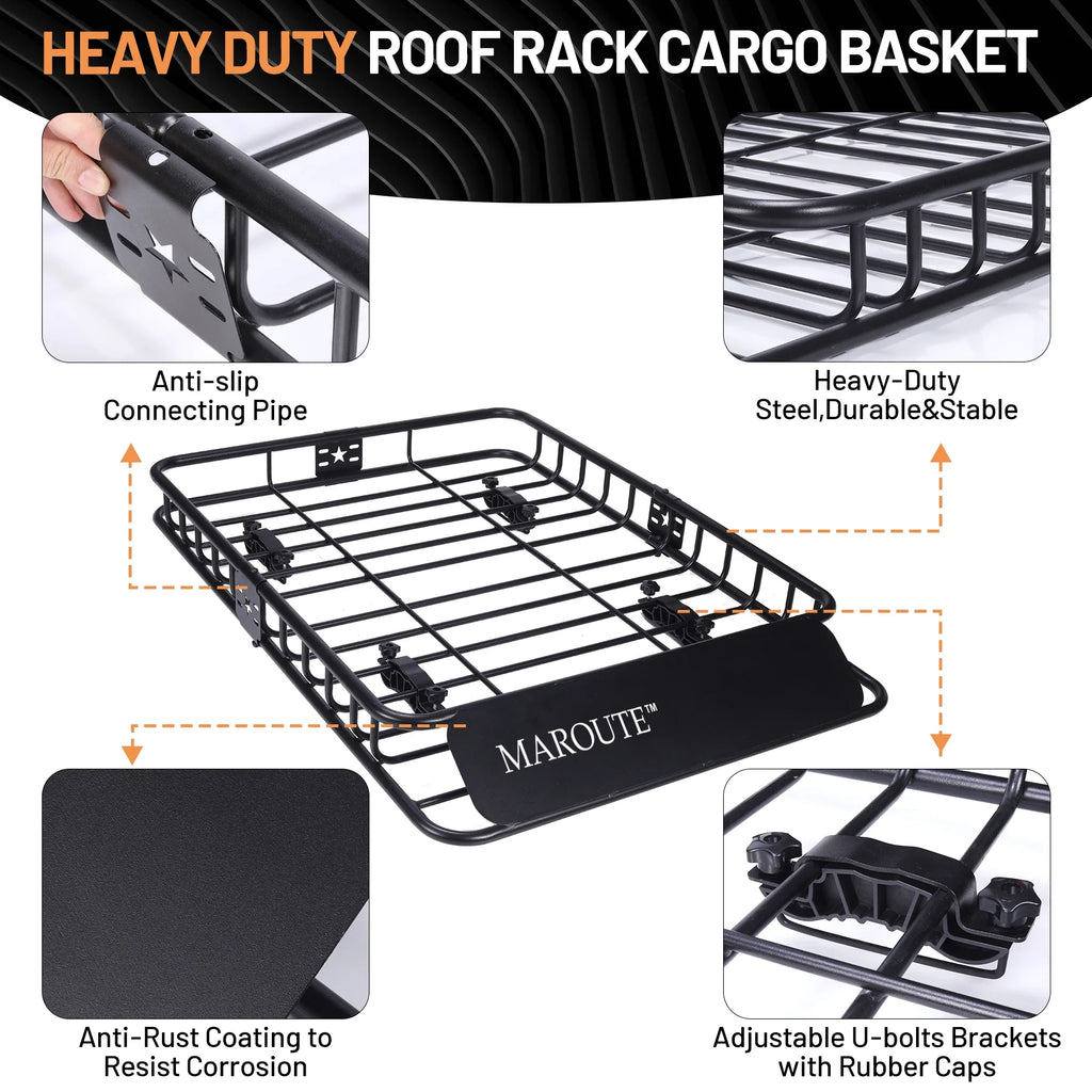 Roof Rack Carrier Basket Universal 51" X 36" X 5" Rooftop Cargo Carrier Basket B7785