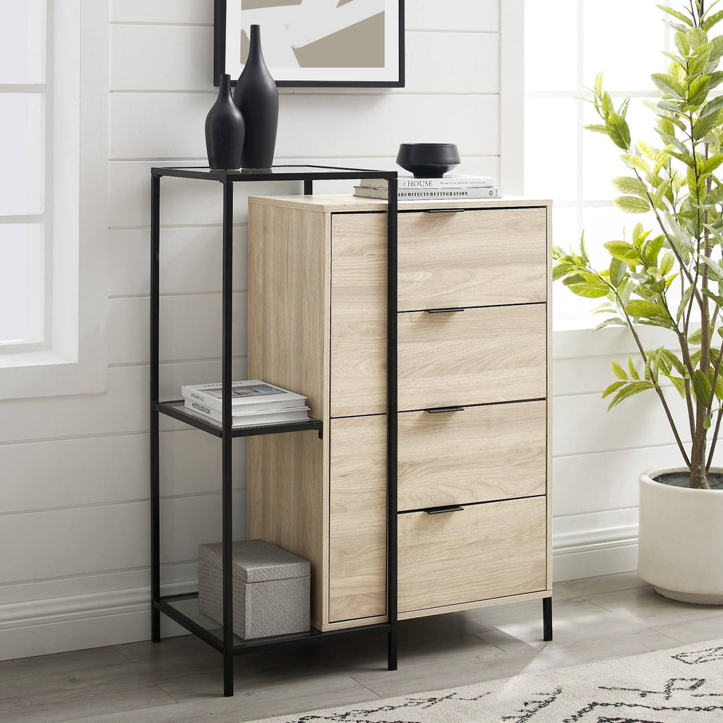 4 Drawer Dark Walnut Accent Chest U2628