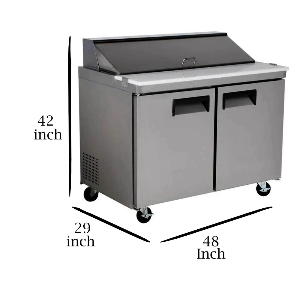 Commercial Mega Food Prep Table Refrigerator Cooler in Stainless Steel T91085