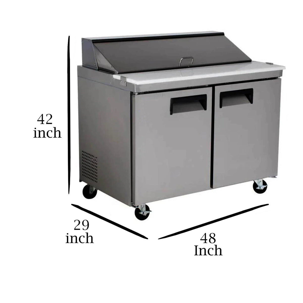 Commercial Mega Food Prep Table Refrigerator Cooler in Stainless Steel T91085