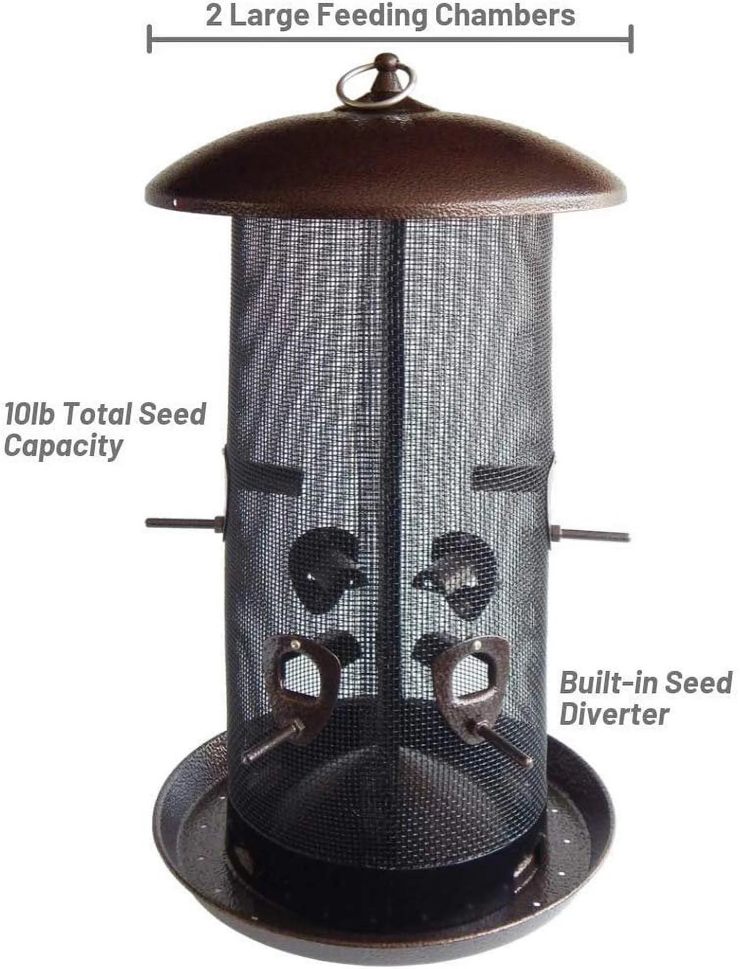 Black Finish Bird Feeder with 2 Seed Compartments M807619