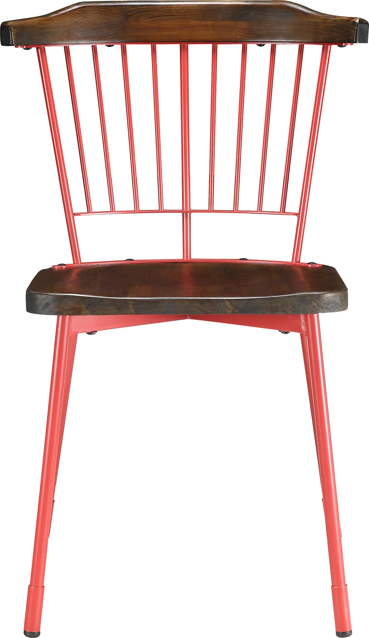 Red & Brown Oak Side Chair Set of 2 E138824