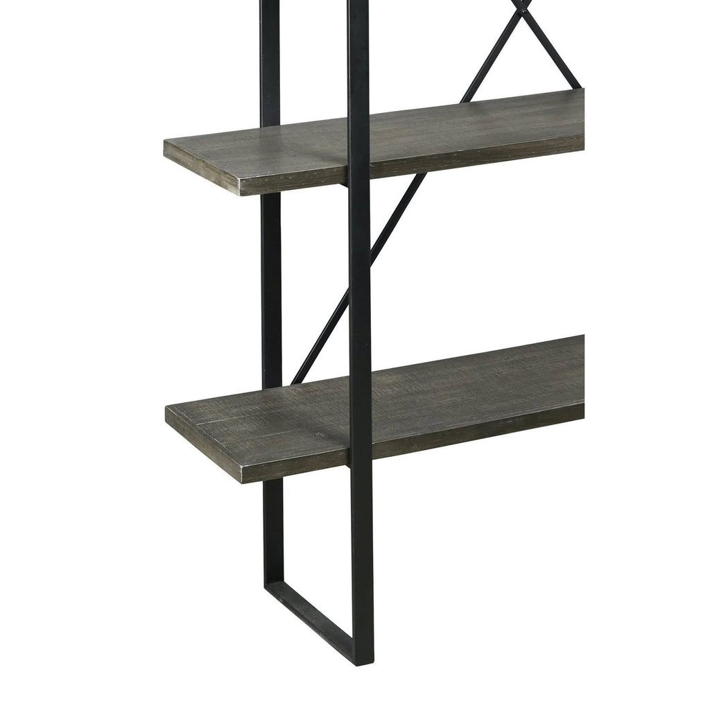 Black and Gray 4 Tier Metal Frame Bookcase A4513