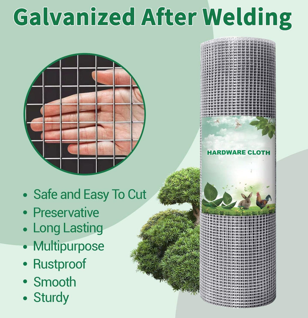 Galvanized 19 Gauge Square Chicken Wire Fence Mesh Roll V240386