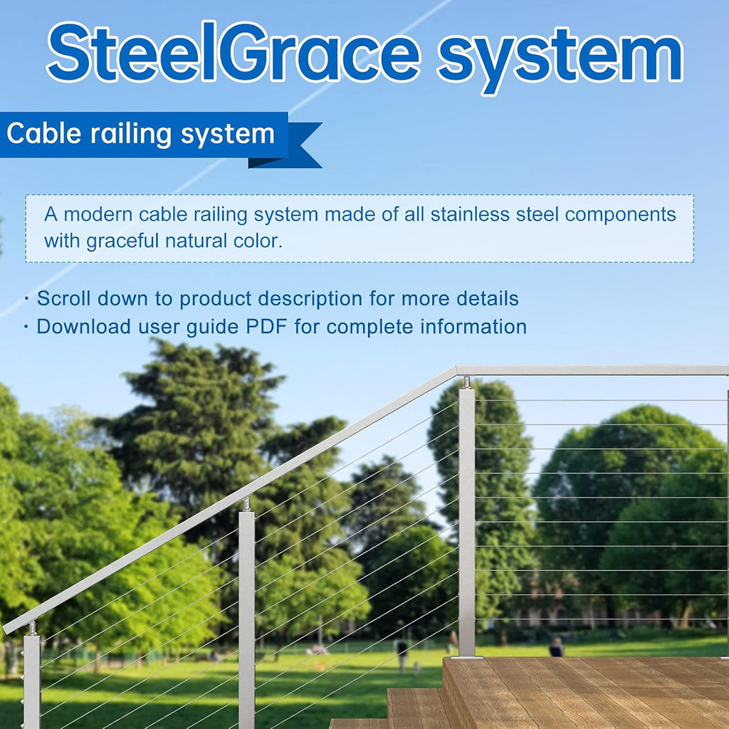 40Pack 1/8 Invisible Cable Railing Kit T316 Stainless Steel 20 Cable Line with Socket Wrench R104741