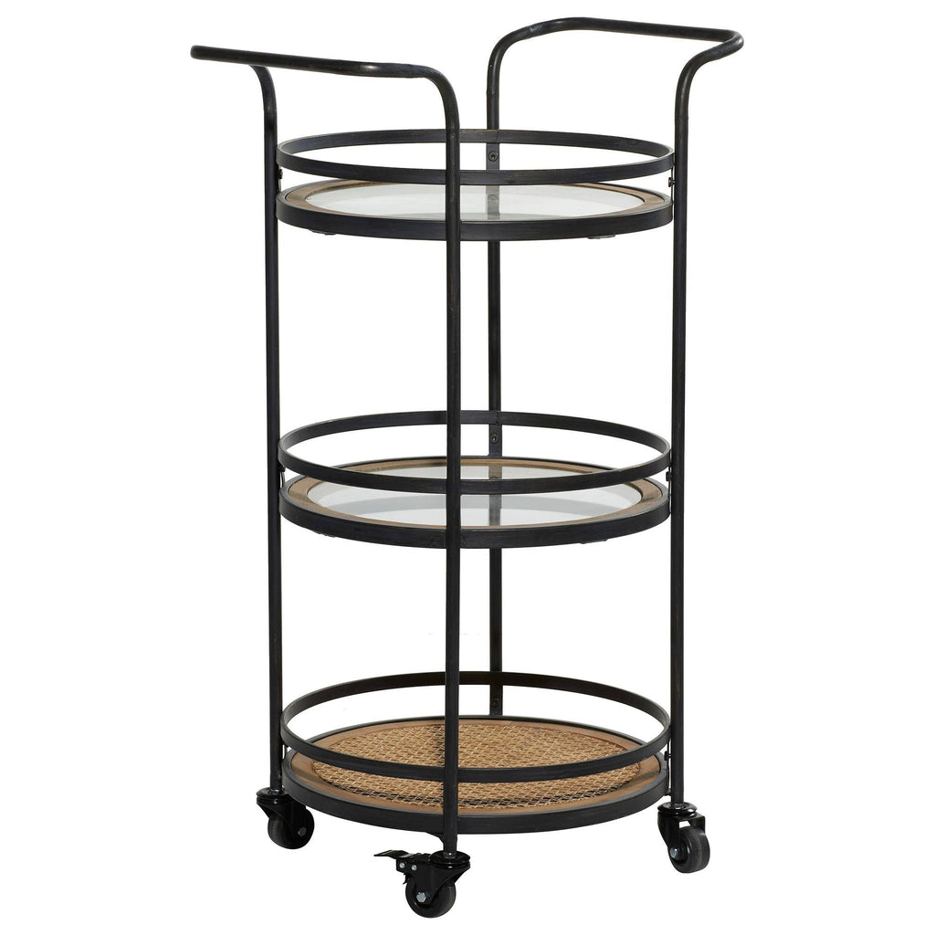 Brown Industrial Metal Bar Cart S6356