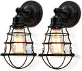 Black Wire Cage Wall Sconce 2pack S685