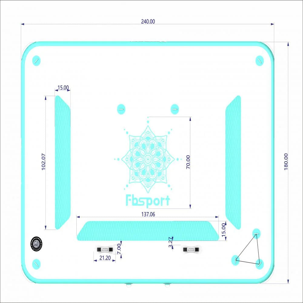 Inflatable Floating Dock Mat, 8ft Water Swim Deck with None-Slip Surface P6205