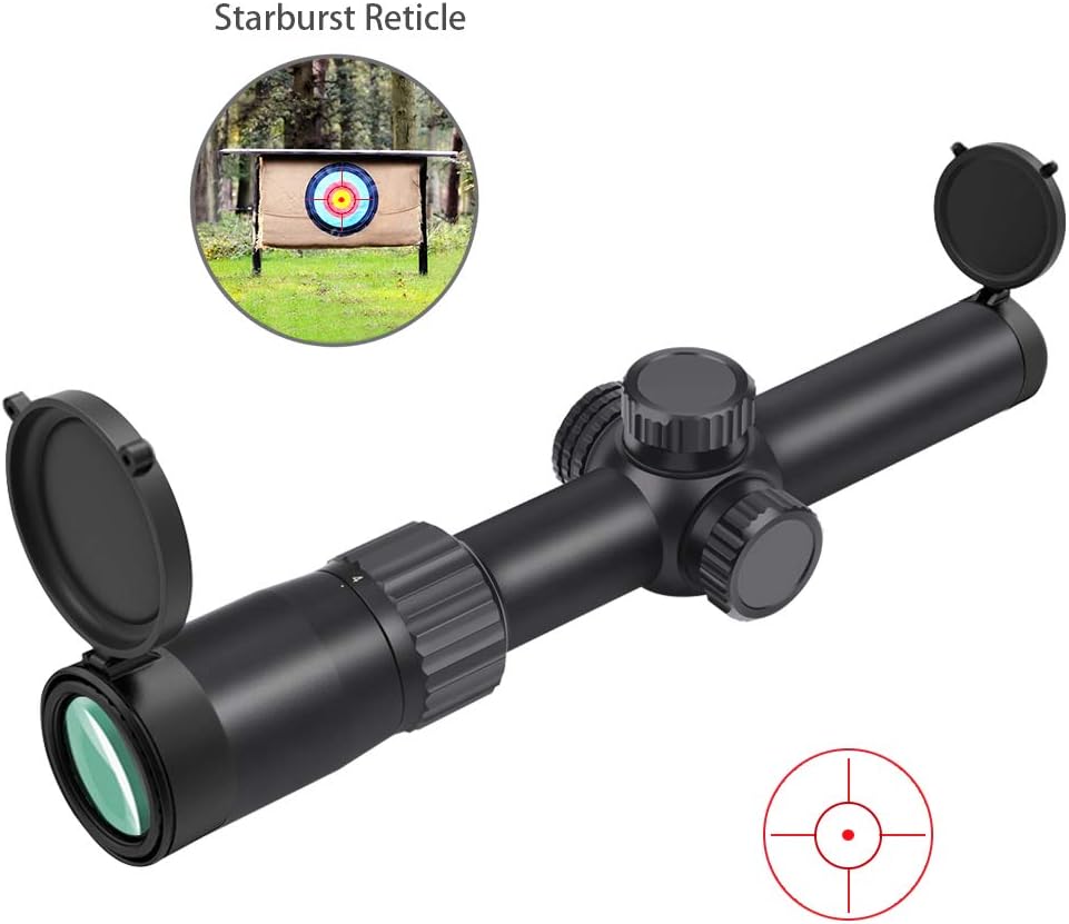 1-4x24 SFP Rifle Scope Red Illuminated Reticle Riflescopes Matte Black S243