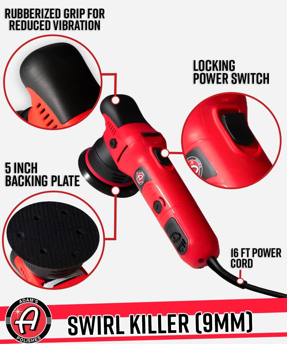 9mm Dual Action Car Polisher Polishing Kit with Polish, Compound & Pads J257