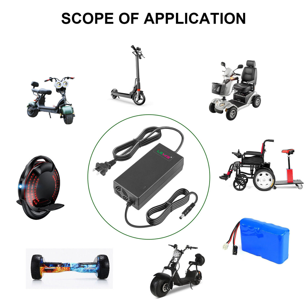54.6V 2A Power Charger for 48V Electric Bicycles E-bike Lithium Battery T992558