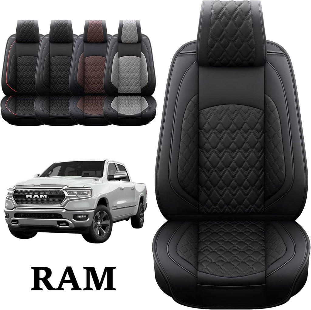 2 Pcs Front Waterproof Synthetic Leather Car Seat Covers N322