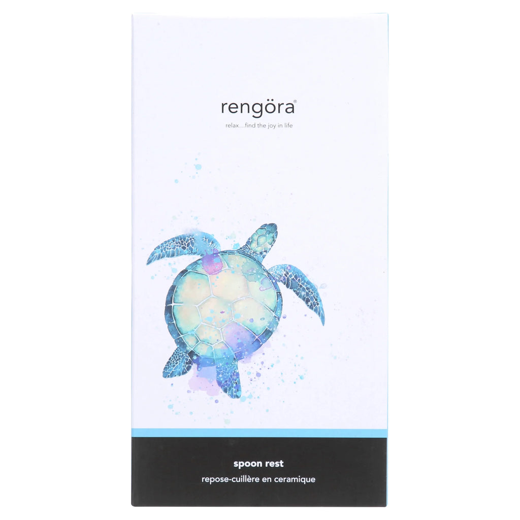 Teal Blue White Ceramic Sea Turtle Spoon Rest Y96526