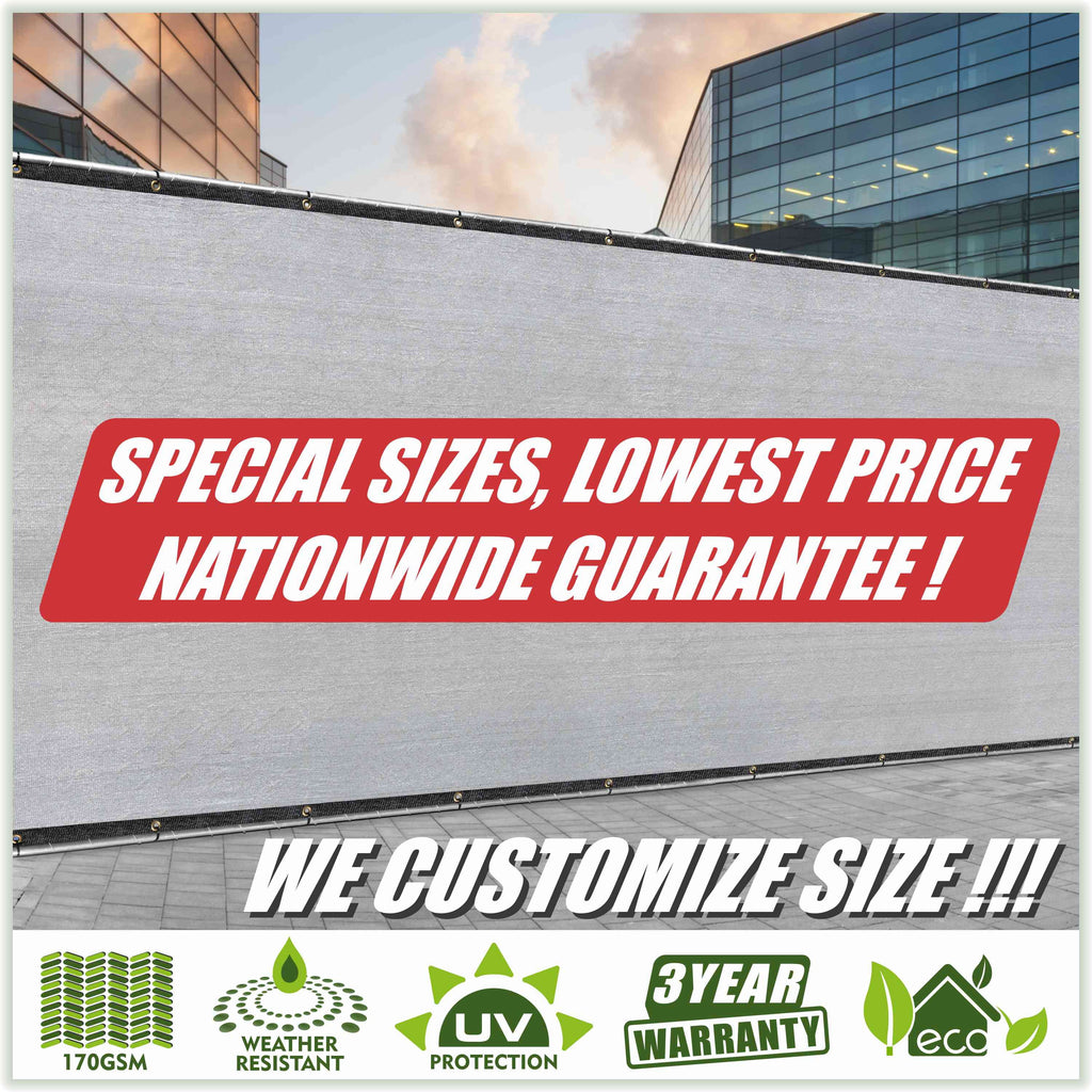 Gray 4' x 50' Fence Privacy Screen with Grommets W298869