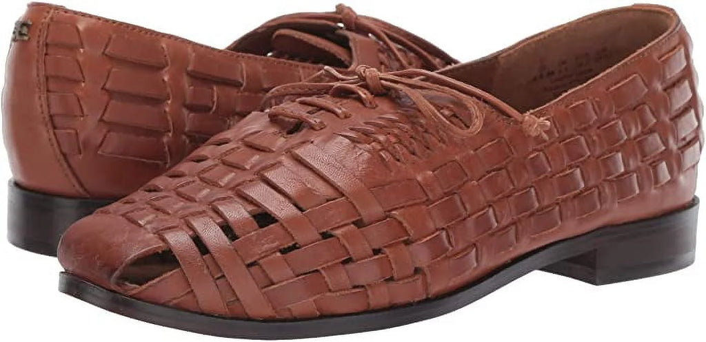 Cognac Tan Leather Lace-up Flat Loafer Oxford L6691