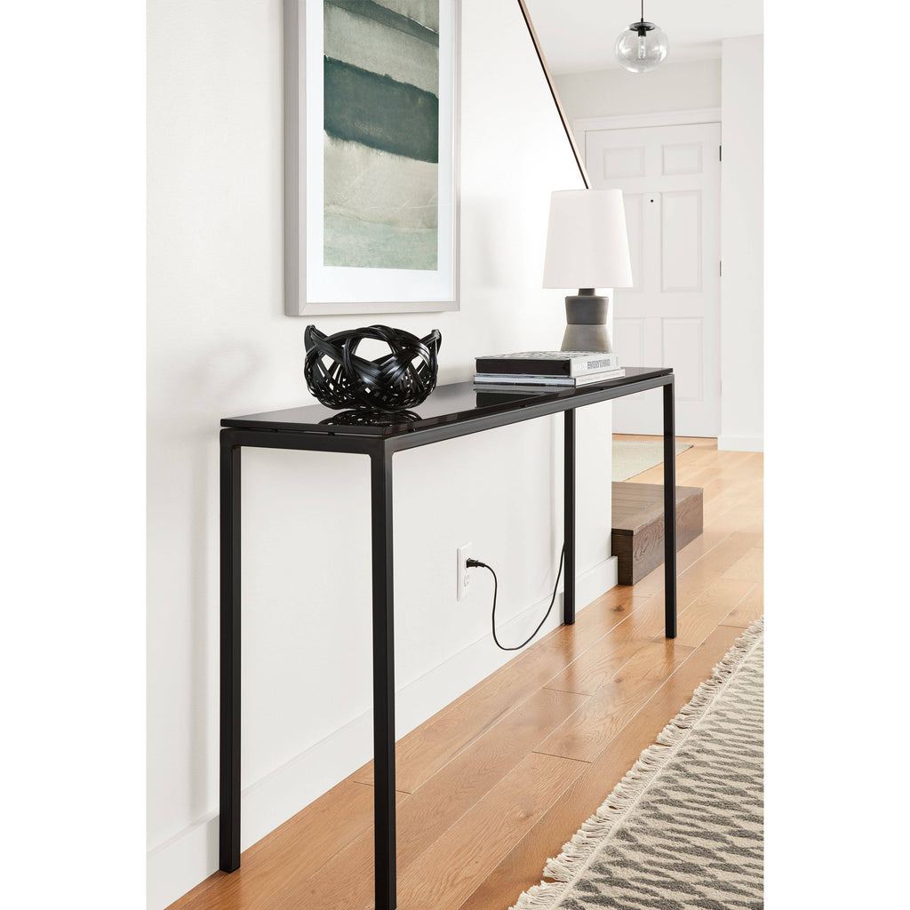 White Venatino Marble Parsons Console Table Y472012