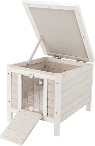 Gray Fir Wood Outdoor Cat House with Raised Floor M336