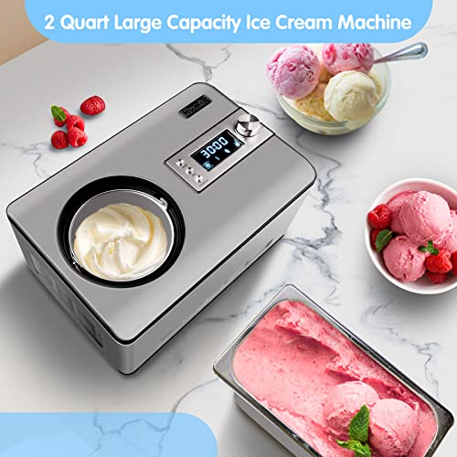 Ice Cream Maker with Compressor, 4 Modes, LCD Display C915027