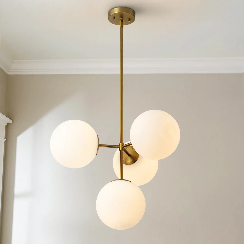 4-Light Dimmable Glass Bubble Chandelier Q8776