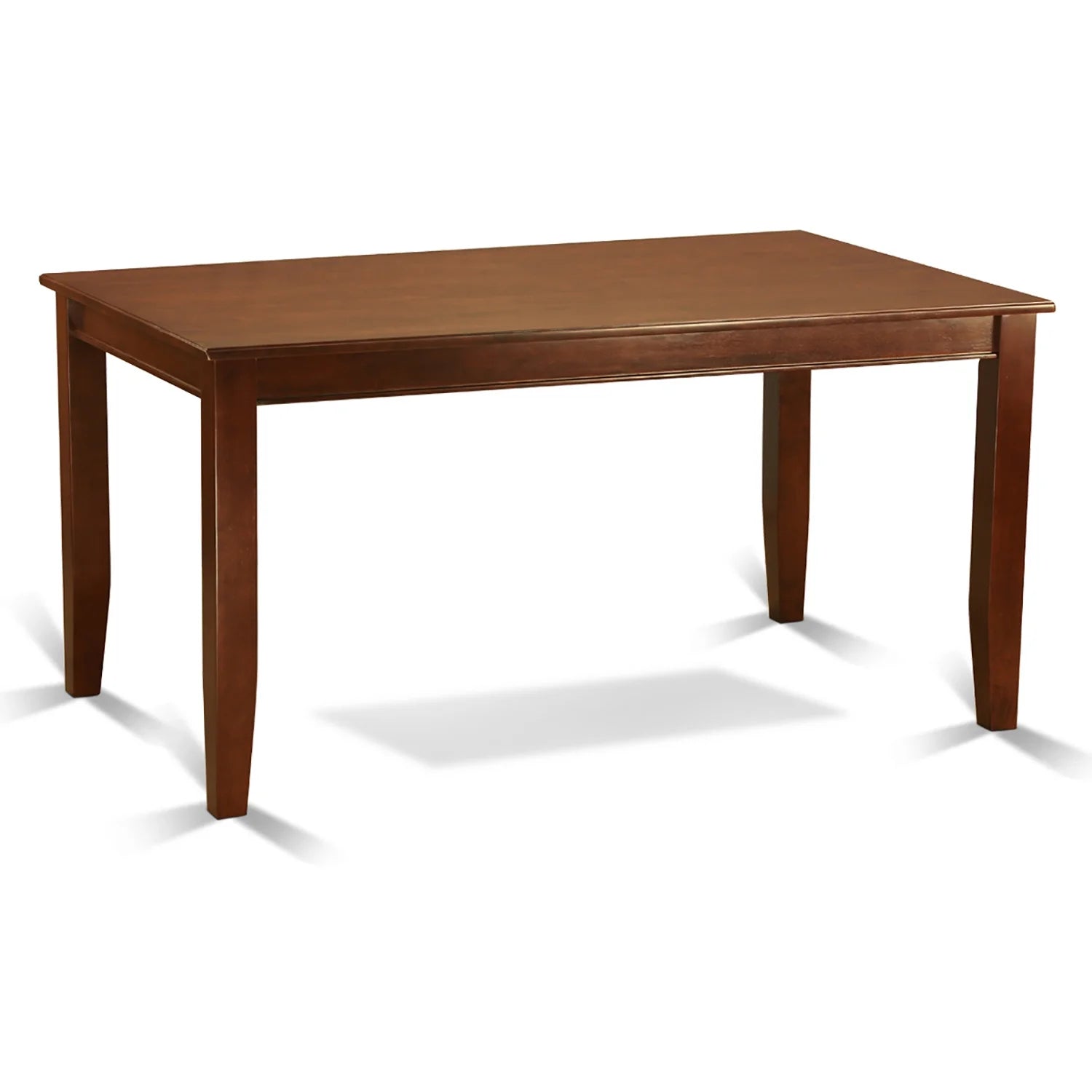 5Pc Rectangle Dining Table and Four Parson Chair with Mahogany Leg and Linen Fabric Dark Coffee R32123