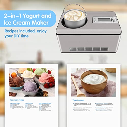 Ice Cream Maker with Compressor, 4 Modes, LCD Display C915027