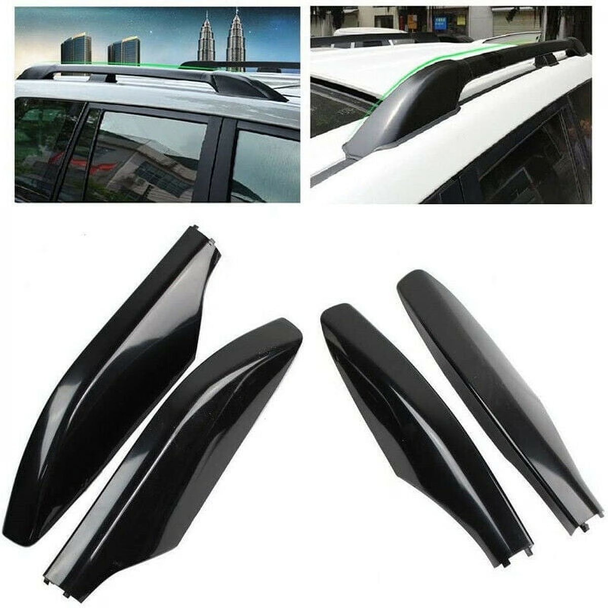 4Pcs Roof Rack Bar Rail End Protection Cover Cap for Prado S4325