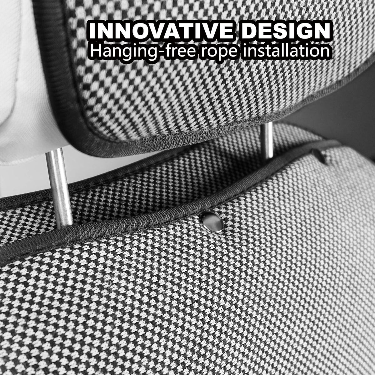 Black and White Car Seat Cushion Cover for Front of 2 Seats I8847