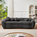 Grey Teddy Fabric 3 Seater Sofa with 5 Throw Pillows M4435