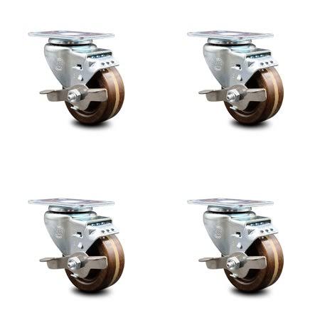 Phenolic Swivel Caster Set of 4 with Top Lock Brake A641135